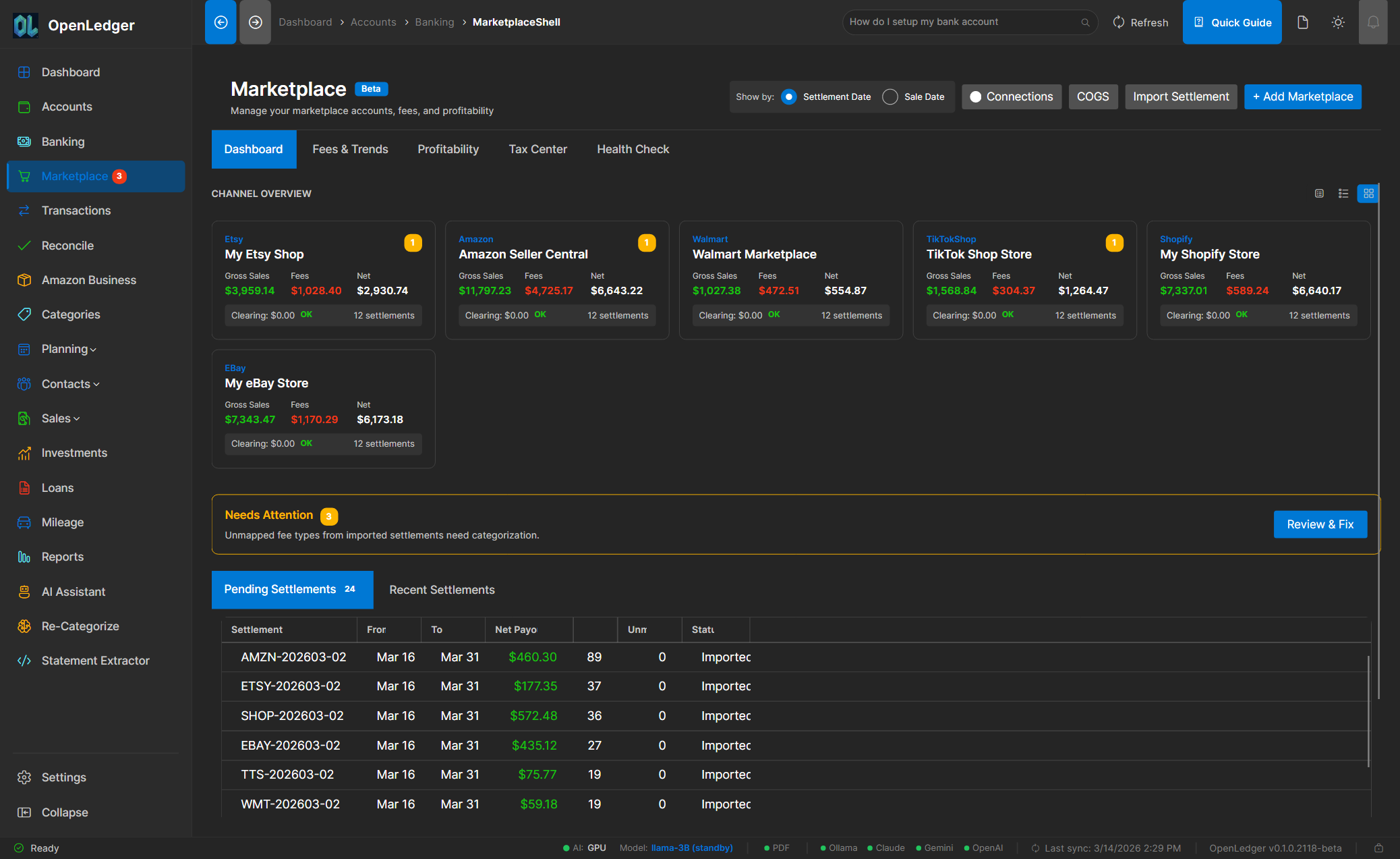 OtterLedger Marketplace