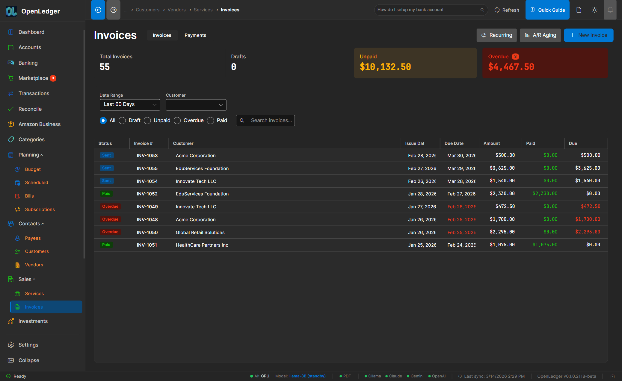 OtterLedger Invoices