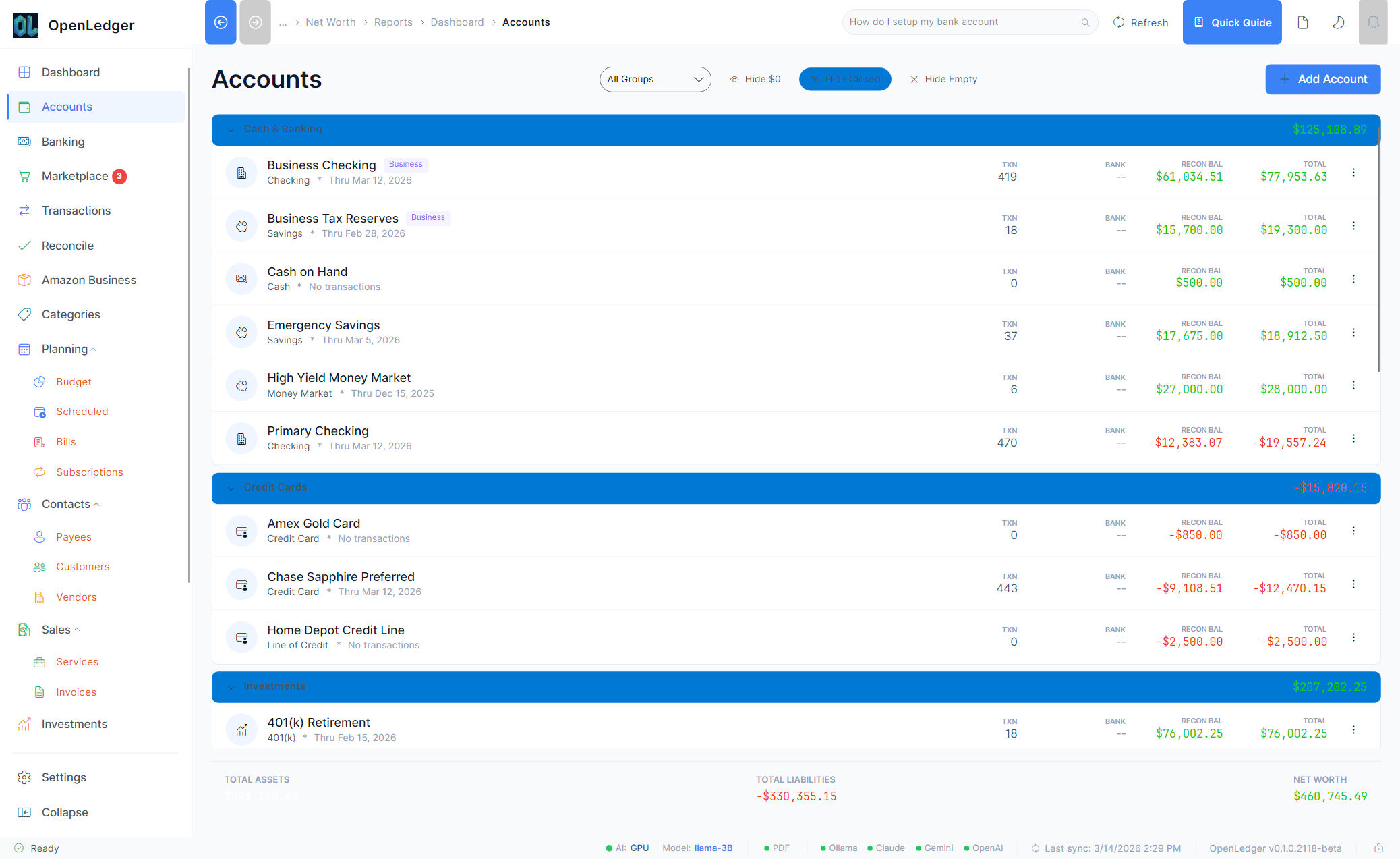 OtterLedger Accounts