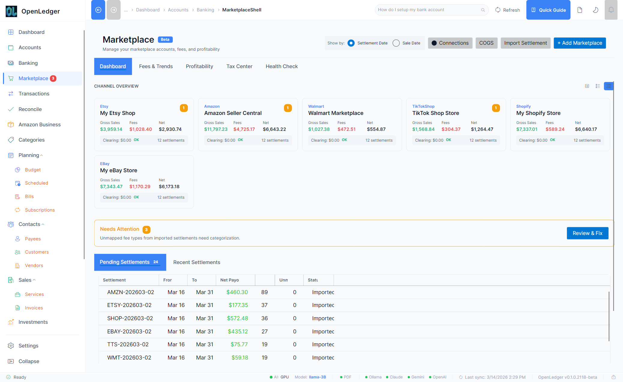 OtterLedger Marketplace